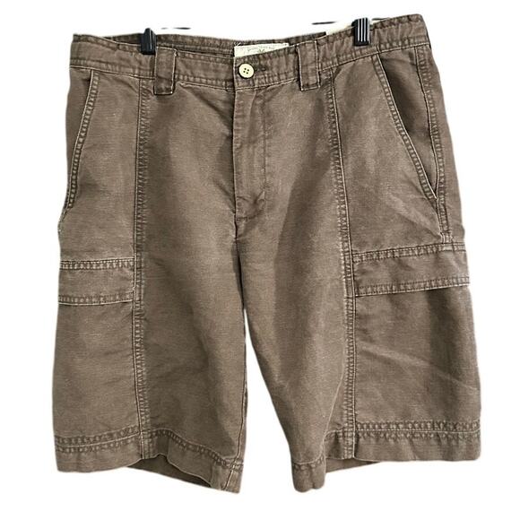 Island Shores Other - Island Shores Brown Linen Blend Casual Cargo Shorts Size 32